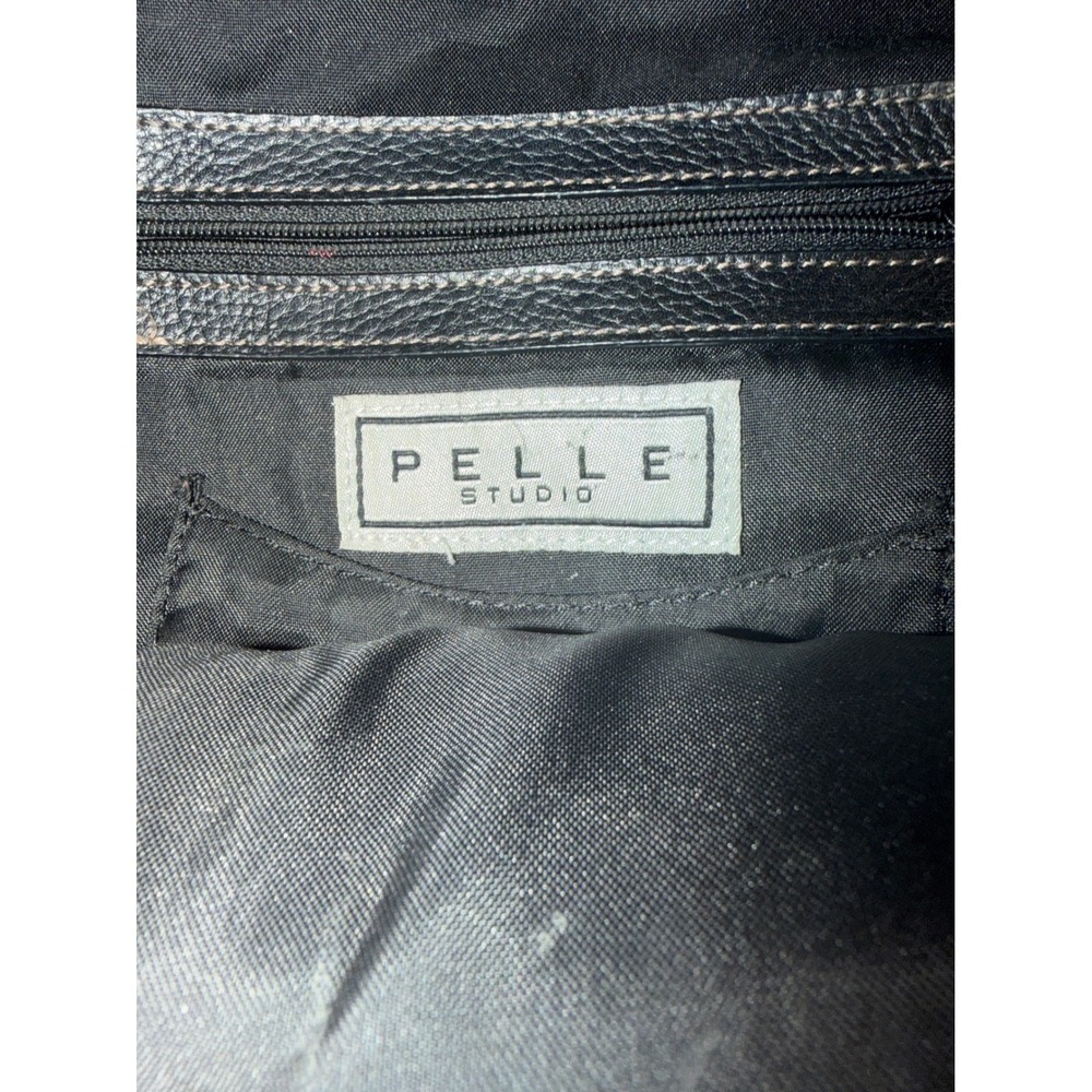 Pelle Studio black  Leather Backpack with Front Zip Pocket - Picture 6 of 6